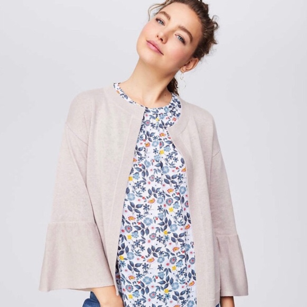 Beige belle sleeve cardigan NWOT
